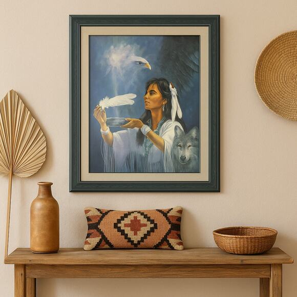 Detha Watson “Within the Power” Framed Native American Art Print 21”×16” - Picture 1 of 9